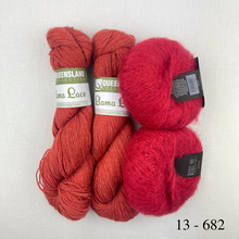 Load image into Gallery viewer, Chevron Cloud Wrap Knitting Kit | Queensland Llama Lace & Rowan Kidsilk Haze