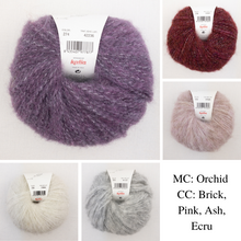 Load image into Gallery viewer, The Marka Cardi Knitting Kit | Katia Alpaca Silver & Knitting Pattern (#374)