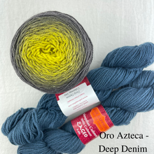 Load image into Gallery viewer, Slip Stitch Scarf Knitting Kit | Jade Sapphire 6-Ply Mongolian Cashmere, Freia Superwash Merino Silk Sport & Knitting Pattern (#089)