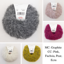 Load image into Gallery viewer, The Marka Cardi Knitting Kit | Katia Alpaca Silver & Knitting Pattern (#374)