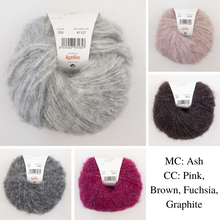 Load image into Gallery viewer, The Marka Cardi Knitting Kit | Katia Alpaca Silver & Knitting Pattern (#374)