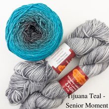 Load image into Gallery viewer, Slip Stitch Scarf Knitting Kit | Jade Sapphire 6-Ply Mongolian Cashmere, Freia Superwash Merino Silk Sport & Knitting Pattern (#089)