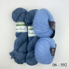 Load image into Gallery viewer, Chevron Cloud Wrap Knitting Kit | Queensland Llama Lace & Rowan Kidsilk Haze