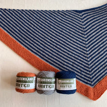 Load image into Gallery viewer, Off-Center Striped Shawlette Knitting Kit | Queensland United & Knitting Pattern (#293)