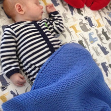 Load image into Gallery viewer, Diagonal Baby Blanket (Karabella version) Knitting Kit | Karabella Aurora 8 & Knitting Pattern (#086)