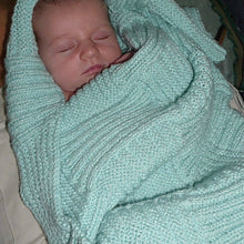 Load image into Gallery viewer, Rib & Garter Ridge Baby Blanket Knitting Kit | Karabella Aurora 8 & Knitting Pattern (#184)