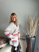 Load image into Gallery viewer, The Marka Cardi Knitting Kit | Katia Alpaca Silver & Knitting Pattern (#374)