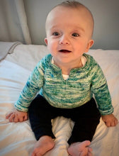 Load image into Gallery viewer, Easiest Baby Sweater Ever (Knitted Wit version) Knitting Kit | Knitted Wit Merino Worsted & Knitting Pattern (#320A)