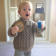 Load image into Gallery viewer, Baby Fisherman&#39;s Pullover Knitting Kit | Plymouth Galway &amp; Knitting Pattern
