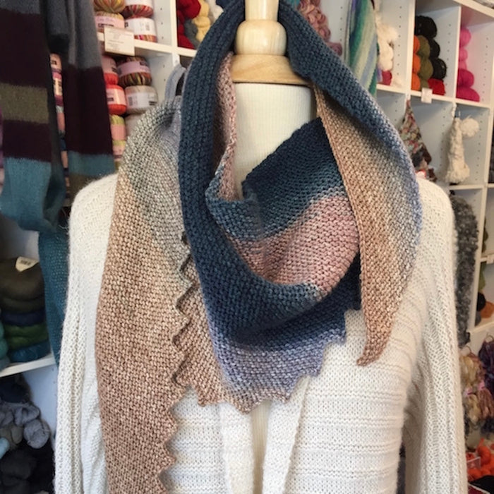 Hitchhiker (Freia version) Knitting Kit | Freia Handpaints Superwash Merino Silk Sport (#411)