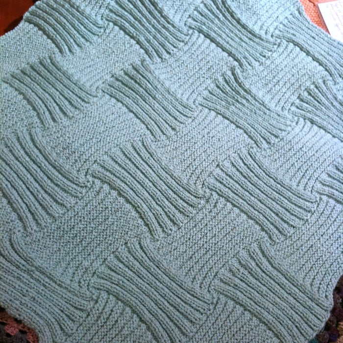 Rib & Garter Ridge Baby Blanket Knitting Kit | Karabella Aurora 8 & Knitting Pattern (#184)
