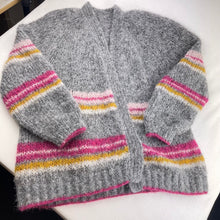 Load image into Gallery viewer, The Marka Cardi Knitting Kit | Katia Alpaca Silver & Knitting Pattern (#374)