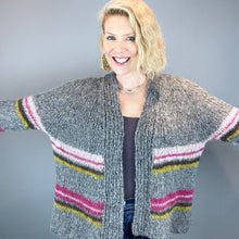 Load image into Gallery viewer, The Marka Cardi Knitting Kit | Katia Alpaca Silver & Knitting Pattern (#374)