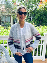 Load image into Gallery viewer, The Marka Cardi Knitting Kit | Katia Alpaca Silver & Knitting Pattern (#374)