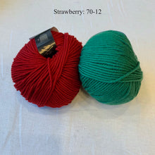 Load image into Gallery viewer, Ann Norling Kid's Fruit Caps Knitting Kit | Karabella Aurora 8 & Knitting Pattern (#140)