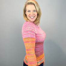 Load image into Gallery viewer, V-Neck Stranded Top Knitting Kit | Artyarns Cashmere Ombré
