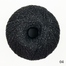 Load image into Gallery viewer, Black ball of Lang Yarns Lame Soft.
