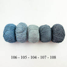 Load image into Gallery viewer, Spiral Knit Baby Blanket Knitting Kit | Cotton Denim DK &amp; Knitting Pattern (#302)
