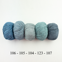 Load image into Gallery viewer, Spiral Knit Baby Blanket Knitting Kit | Cotton Denim DK &amp; Knitting Pattern (#302)
