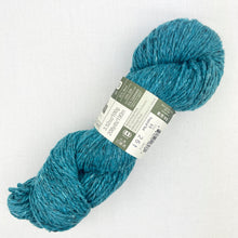 Load image into Gallery viewer, A dark turquoise skein of Queensland Kathamandu Aran tweed yarn

