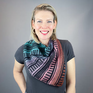 Filoli Cowl Knitting Kit | Freia Handpaints Superwash Merino Silk Sport & Karabella Aurora 6