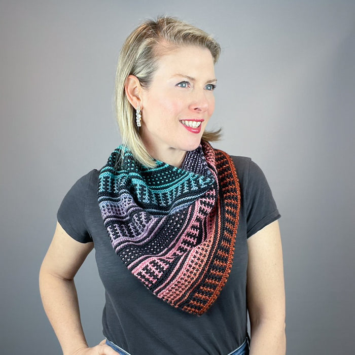 Filoli Cowl Knitting Kit | Freia Handpaints Superwash Merino Silk Sport & Karabella Aurora 6