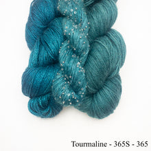 Load image into Gallery viewer, Wendy&#39;s Woven Scarf Kit | Handmaiden Camelspin, Artyarns Beaded Mohair &amp; Sequins, Artyarns Merino Cloud &amp; Weaving Pattern (#436)
