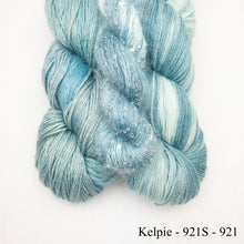 Load image into Gallery viewer, Wendy&#39;s Woven Scarf Kit | Handmaiden Camelspin, Artyarns Beaded Mohair &amp; Sequins, Artyarns Merino Cloud &amp; Weaving Pattern (#436)
