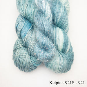 Wendy's Woven Scarf Kit | Handmaiden Camelspin, Artyarns Beaded Mohair & Sequins, Artyarns Merino Cloud & Weaving Pattern (#436)