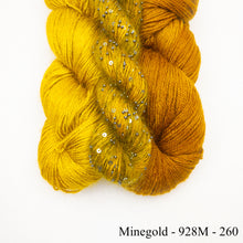 Load image into Gallery viewer, Wendy&#39;s Woven Scarf Kit | Handmaiden Camelspin, Artyarns Beaded Mohair &amp; Sequins, Artyarns Merino Cloud &amp; Weaving Pattern (#436)
