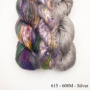 Wendy's Woven Scarf Kit | Handmaiden Camelspin, Artyarns Beaded Mohair & Sequins, Artyarns Merino Cloud & Weaving Pattern (#436)