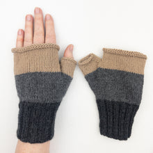 Load image into Gallery viewer, Cashmere Three Tone Fingerless Mitts | Lang Yarns Cashmere Premium and Knitting Pattern (#407)
