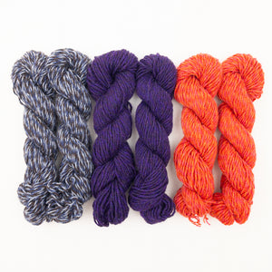 Lux Adorna Three-Color Fingerless Mittens Knitting Kit | Lux Adorna Sport Cashmere & Knitting Pattern (#279)