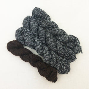 Lux Adorna Cashmere Two-Tone Hat Knitting Kit | Lux Adorna Sport Cashmere & Knitting Pattern (#280)