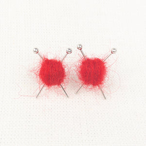 Yarn Ball & Knitting Needle Earrings