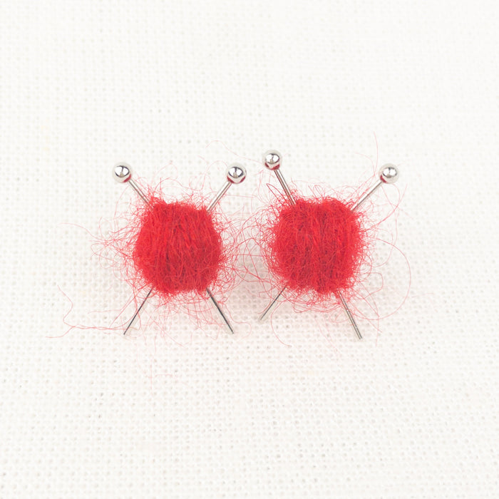 Atelier Yarn Ball & Knitting Needle Earrings