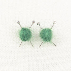 Atelier Yarn Ball & Knitting Needle Earrings