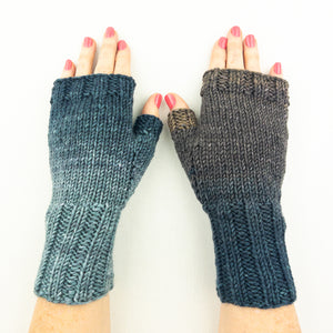 Freia Silky Fingerless Mitts Knitting Kit | Freia Superwash Merino Silk Worsted and Knitting Pattern #423