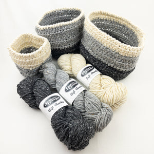 Bulky Tweed Crocheted Nesting Bowls Kit | Studio Donegal Soft Chunky and Crochet Pattern #424