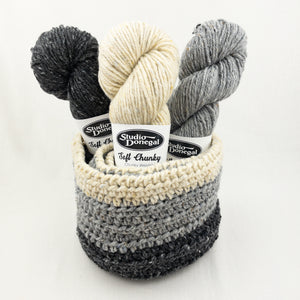 Bulky Tweed Crocheted Nesting Bowls Kit | Studio Donegal Soft Chunky and Crochet Pattern #424