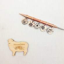 Load image into Gallery viewer, Bay Area Yarn Crawl 2026 | Metallic Stitch Markers (Set of 5)

