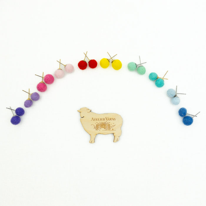 Atelier Handmade Wool Pompom Earrings