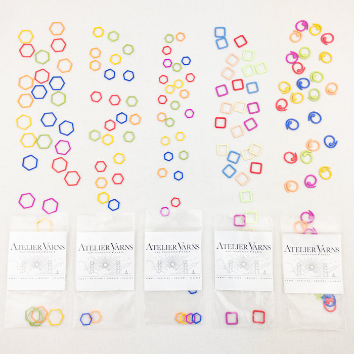 Atelier Rainbow Stitch Markers | 30 Piece Set