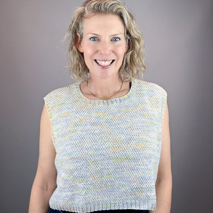 April Tank Top Knitting Kit | Araucania Huasco Cotón Glisten & Knitting Pattern