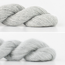 Load image into Gallery viewer, Ossa Shawl Knitting Kit | Madelinetosh Silk Cloud &amp; Shibui Knits Pebble
