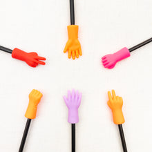 Load image into Gallery viewer, Colorful knitting needle point protectors in the shapes of hands
