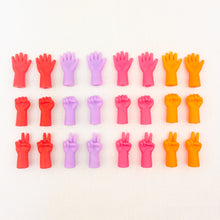 Load image into Gallery viewer, Colorful knitting needle point protectors in the shapes of hands
