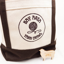 Load image into Gallery viewer, Canvas Tote with Bay Area Yarn Crawl logo
