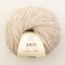 Load image into Gallery viewer, A skein of light tan Beatrix yarn in color Almond
