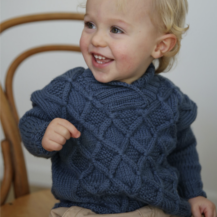 Bigglesby Baby Sweater Knitting Kit | Ella Rae Cashmereno Aran & Knitting Pattern